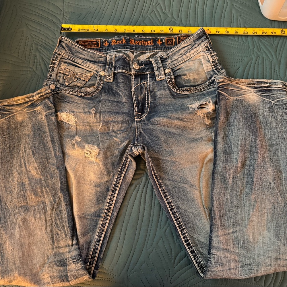 Rock Revival Faded Blue Boot Cut Jeans